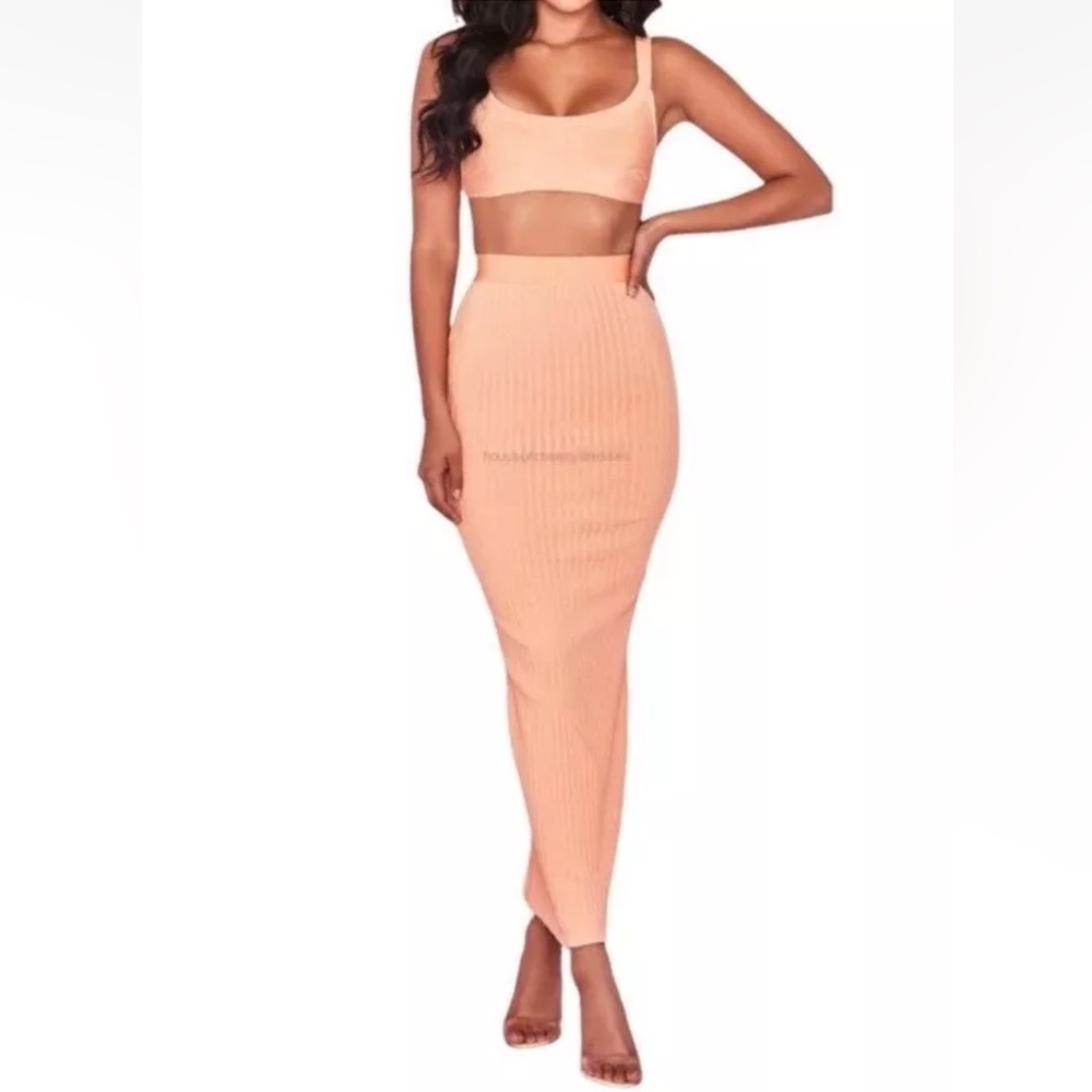 House Of CB Eve Peach Bandage Skirt